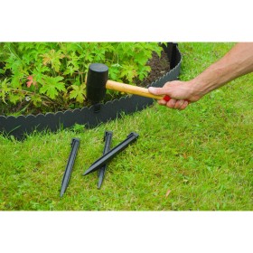 Nature Set de bordes de jardín con picas negro 13 cm x 12 m de , Ribetes y bordes para jardín - Ref: Foro24-447505, Precio: 5...