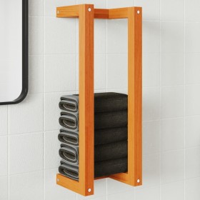 Solid waxed brown pine wood towel rack 23x18x60 cm by , Towel racks - Ref: Foro24-844473, Price: 20,12 €, Discount: %