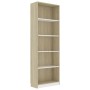 5-stufiges Regal aus Sperrholz in Weiß und Eiche, 60 x 24 x 175 cm von , Bücherregale und Regale - Ref: Foro24-800887, Preis:...