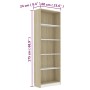 5-stufiges Regal aus Sperrholz in Weiß und Eiche, 60 x 24 x 175 cm von , Bücherregale und Regale - Ref: Foro24-800887, Preis:...