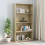 4-tier oak-colored plywood shelf 80x30x151.5cm by , Bookcases and shelves - Ref: Foro24-801020, Price: 124,99 €, Discount: %