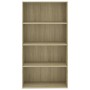 4-tier oak-colored plywood shelf 80x30x151.5cm by , Bookcases and shelves - Ref: Foro24-801020, Price: 124,99 €, Discount: %