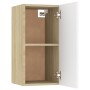 TV cabinet 2 units white and oak plywood 30.5x30x60 cm by , TV Furniture - Ref: Foro24-803337, Price: 72,01 €, Discount: %