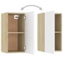 TV-Schrank, 2 Einheiten, Weiß und Eichensperrholz, 30,5 x 30 x 60 cm von , TV-Möbel - Ref: Foro24-803337, Preis: 72,01 €, Rab...