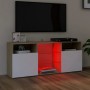 Mueble de TV con luces LED blanco y roble Sonoma 120x30x50 cm de , Muebles TV - Ref: Foro24-804306, Precio: 105,99 €, Descuen...