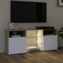 Mueble de TV con luces LED blanco y roble Sonoma 120x30x50 cm de , Muebles TV - Ref: Foro24-804306, Precio: 105,99 €, Descuen...