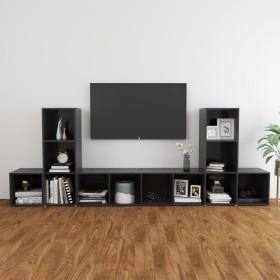 Living room furniture 5 pieces gray engineered wood by , TV Furniture - Ref: Foro24-3079999, Price: 166,85 €, Discount: %