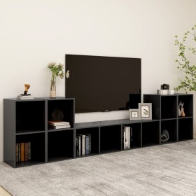 Living room furniture 5 pieces gray engineered wood by , TV Furniture - Ref: Foro24-3080044, Price: 168,99 €, Discount: %