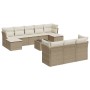 Set de sofás de jardín 11pzas con cojines ratán sintético beige de , Conjuntos de jardín - Ref: Foro24-3250177, Precio: 846,9...