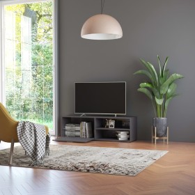 Glossy gray plywood TV cabinet 120x30x37 cm by , TV Furniture - Ref: Foro24-801160, Price: 63,99 €, Discount: %