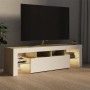 TV cabinet with LED lights white and Sonoma oak 140x36.5x40 cm by , TV Furniture - Ref: Foro24-804369, Price: 126,60 €, Disco...