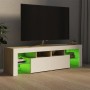 TV cabinet with LED lights white and Sonoma oak 140x36.5x40 cm by , TV Furniture - Ref: Foro24-804369, Price: 126,60 €, Disco...