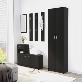 Black chipboard hall furniture set by , Wardrobes - Ref: Foro24-3056487, Price: 223,99 €, Discount: %