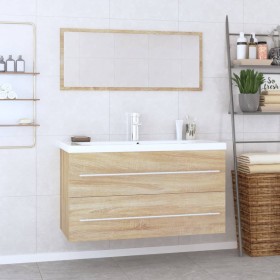 Conjunto de muebles de baño 3 piezas color roble Sonoma de , Muebles de baño - Ref: Foro24-3152850, Precio: 242,99 €, Descuen...