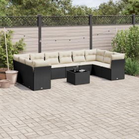 11-piece garden sofa set and black synthetic rattan cushions by , Garden sets - Ref: Foro24-3218206, Price: 704,72 €, Discoun...