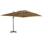 Garden umbrella with portable taupe base by vidaXL, Umbrellas - Ref: Foro24-276349, Price: 425,04 €, Discount: %