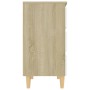 Aparador madera contrachapada blanco y roble Sonoma 60x35x69 cm de , Aparadores - Ref: Foro24-806090, Precio: 89,94 €, Descue...