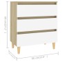 Aparador madera contrachapada blanco y roble Sonoma 60x35x69 cm de , Aparadores - Ref: Foro24-806090, Precio: 89,94 €, Descue...