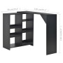 Mesa de bar con estantería móvil negro 138x39x110 cm de , Mesas de cocina y de comedor - Ref: Foro24-280223, Precio: 136,97 €...