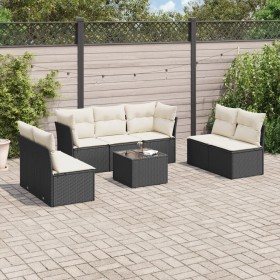 8-teiliges Gartensofa-Set und schwarze synthetische Rattankissen von , Gartensets - Ref: Foro24-3217416, Preis: 471,63 €, Rab...