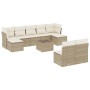 Gartensofa-Set mit beigen Kissen, 10-teilig, synthetisches Rattan von , Gartensets - Ref: Foro24-3250117, Preis: 773,32 €, Ra...