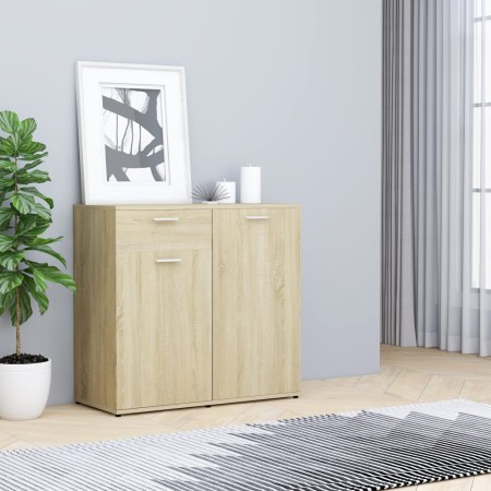 Plywood sideboard in Sonoma oak color 80x36x75 cm by , Sideboards - Ref: Foro24-801826, Price: 105,06 €, Discount: %