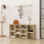 White and oak plywood shoe bench 103x30x54.5 cm by , Shoe racks and shoe organizers - Ref: Foro24-803295, Price: 79,56 €, Dis...