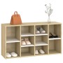 White and oak plywood shoe bench 103x30x54.5 cm by , Shoe racks and shoe organizers - Ref: Foro24-803295, Price: 79,56 €, Dis...