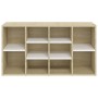 White and oak plywood shoe bench 103x30x54.5 cm by , Shoe racks and shoe organizers - Ref: Foro24-803295, Price: 79,56 €, Dis...