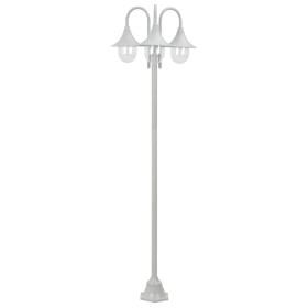 Garden lamppost with 3 white aluminum lights E27 220 cm by , Outdoor lighting - Ref: Foro24-44206, Price: 166,38 €, Discount: %