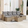 Set of 7-piece garden sofas and beige synthetic rattan cushions by , Garden sets - Ref: Foro24-3219319, Price: 440,72 €, Disc...