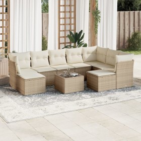 Gartensofa-Set mit beigen Kissen, 10-teilig, synthetisches Rattan von , Gartensets - Ref: Foro24-3250417, Preis: 795,78 €, Ra...