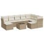 Gartensofa-Set mit beigen Kissen, 10-teilig, synthetisches Rattan von , Gartensets - Ref: Foro24-3250417, Preis: 795,78 €, Ra...