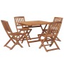 5-teiliges Garten-Esszimmerset aus massivem Akazienholz von , Gartensets - Ref: Foro24-3152900, Preis: 303,53 €, Rabatt: %