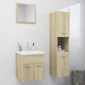 Badezimmermöbel-Set aus Sonoma-Eichenholzwerkstoff von , Badezimmermöbel - Ref: Foro24-3071399, Preis: 225,99 €, Rabatt: %