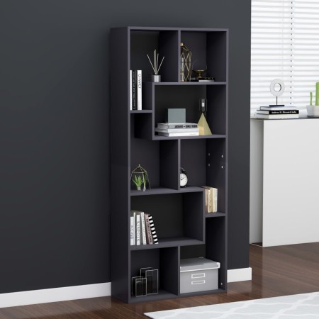 Bücherregal aus Sperrholz grau 67x24x161 cm von , Bücherregale und Regale - Ref: Foro24-801879, Preis: 110,69 €, Rabatt: %