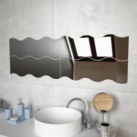 vidaXL Wall Mirrors Wavy Glass 60x18.5 cm 4 units by , Mirrors - Ref: Foro24-245694, Price: 38,99 €, Discount: %