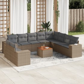 Set von 11-teiligen Gartensofas mit beigen Kissen aus synthetischem Rattan von , Gartensets - Ref: Foro24-3257851, Preis: 980...