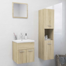 Badezimmermöbel-Set aus Sonoma-Eichenholzwerkstoff von , Badezimmermöbel - Ref: Foro24-3070949, Preis: 109,05 €, Rabatt: %