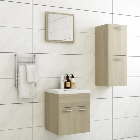 Badezimmermöbel-Set aus Sonoma-Eichenholzwerkstoff von , Badezimmermöbel - Ref: Foro24-3070994, Preis: 75,99 €, Rabatt: %