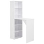 Mesa de bar con estantería blanca 115x59x200 cm de , Mesas de cocina y de comedor - Ref: Foro24-280227, Precio: 179,83 €, Des...