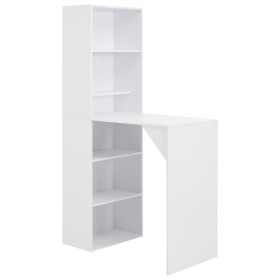 Mesa de bar con estantería blanca 115x59x200 cm de , Mesas de cocina y de comedor - Ref: Foro24-280227, Precio: 181,99 €, Des...