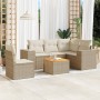 Garden sofa set with cushions 6 pieces beige synthetic rattan by , Garden sets - Ref: Foro24-3257780, Price: 551,37 €, Discou...