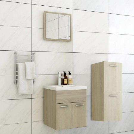 Conjunto de muebles de baño madera contrachapada colo roble de , Muebles de baño - Ref: Foro24-3071174, Precio: 163,99 €, Des...