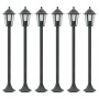 Dark green aluminum garden lamps E27 110 cm 6 units by , Outdoor lighting - Ref: Foro24-44214, Price: 133,62 €, Discount: %