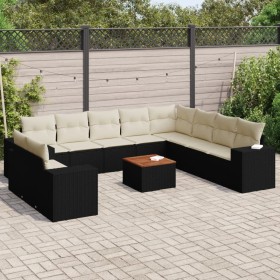 11-teiliges Gartensofa-Set und schwarze synthetische Rattankissen von , Gartensets - Ref: Foro24-3257848, Preis: 707,99 €, Ra...