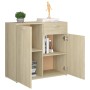 Aparador de madera contrachapada color roble Sonoma 80x36x75 cm de , Aparadores - Ref: Foro24-801835, Precio: 100,19 €, Descu...