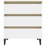 Aparador madera contrachapada blanco y roble Sonoma 60x35x69 cm de , Aparadores - Ref: Foro24-806099, Precio: 71,39 €, Descue...