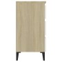 Aparador madera contrachapada blanco y roble Sonoma 60x35x69 cm de , Aparadores - Ref: Foro24-806099, Precio: 71,39 €, Descue...