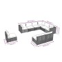 9-teiliges Gartenmöbel-Set und braune synthetische Rattankissen von , Gartensets - Ref: Foro24-3102579, Preis: 978,03 €, Raba...